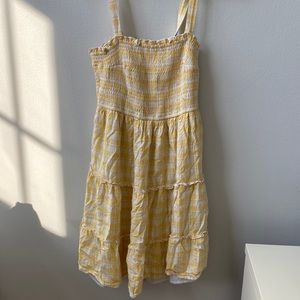 Hollister Yellow Checkered Babydoll Dress